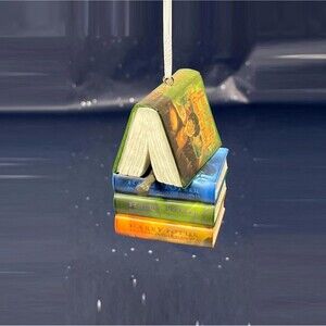 Harry Potter Stacked Books and Wand Christmas Tree Ornament Goblet of Fire